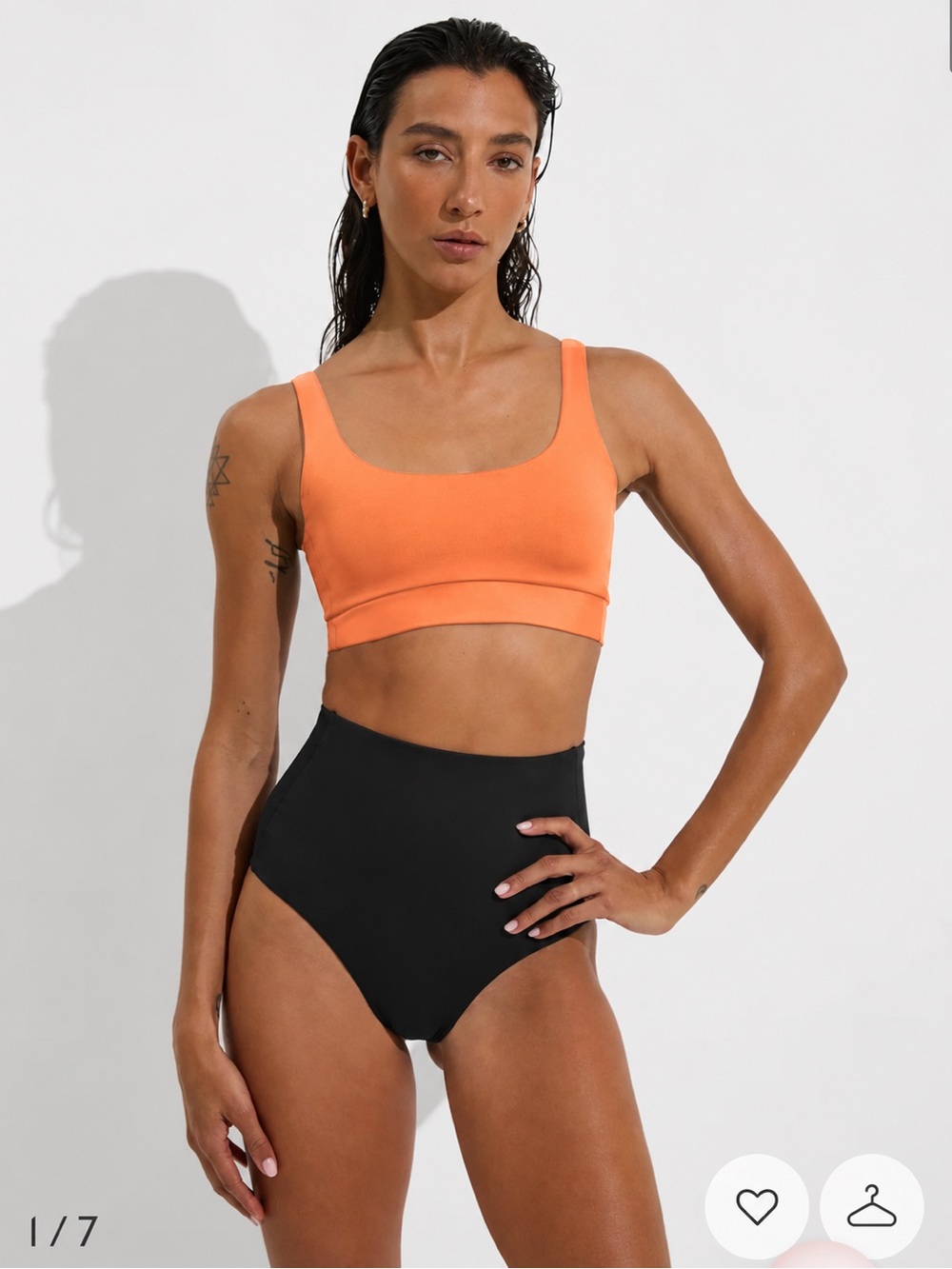 Left On Friday | Double Scoop Bikini Top in Aperol (Neon Orange) - Size Large
